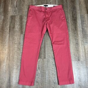 J Crew Mercantile Flex Pants Men’s 33 30 Slim Fit Chino Berry Red Casual Beachy